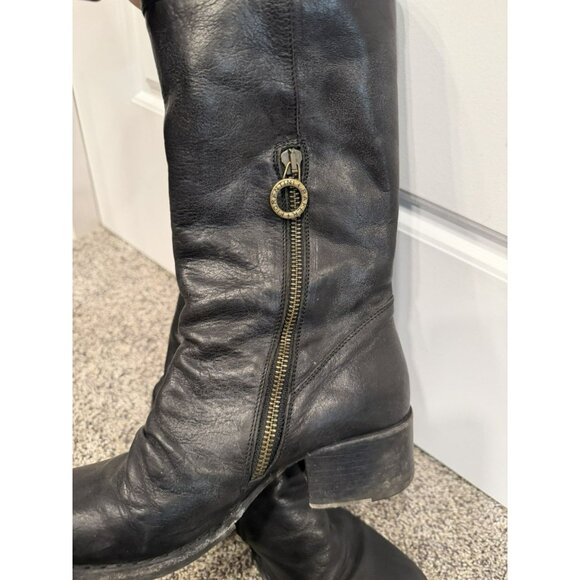 Fiorentini Baker Black Leather Calf Zippered Boots Size 36 - Picture 4 of 5